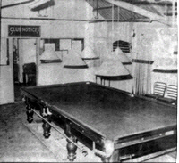 Snooker table in Old clubhouse
